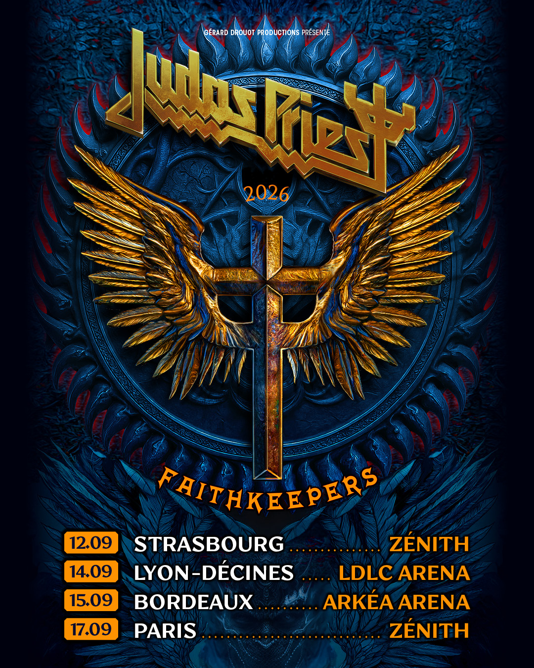 CONCERTS AURA : Septembre 2026 - Affiche JUDAS PRIEST à la LDLC ARENA - Agenda WTR MAG