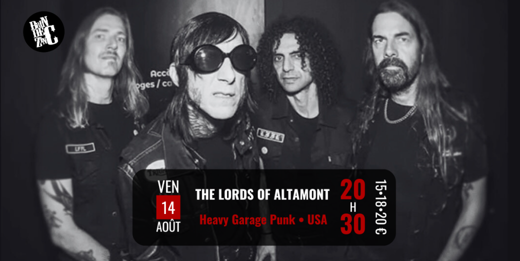CONCERTS AURA : Août 2026 - Affiche THE LORDS OF ALTAMONT au BRIN DE ZINC - Agenda WTR MAG