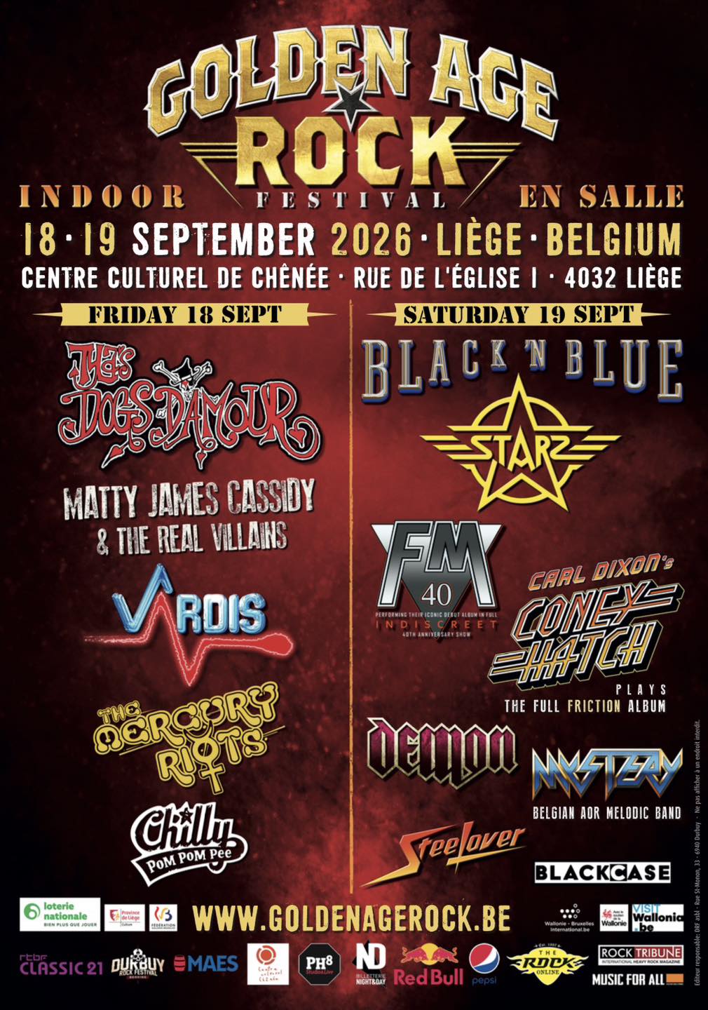 FESTIVALS METAL EN EUROPE - AFFICHE GOLDEN AGE ROCK 2026 - AGENDA METAL WTR MAG