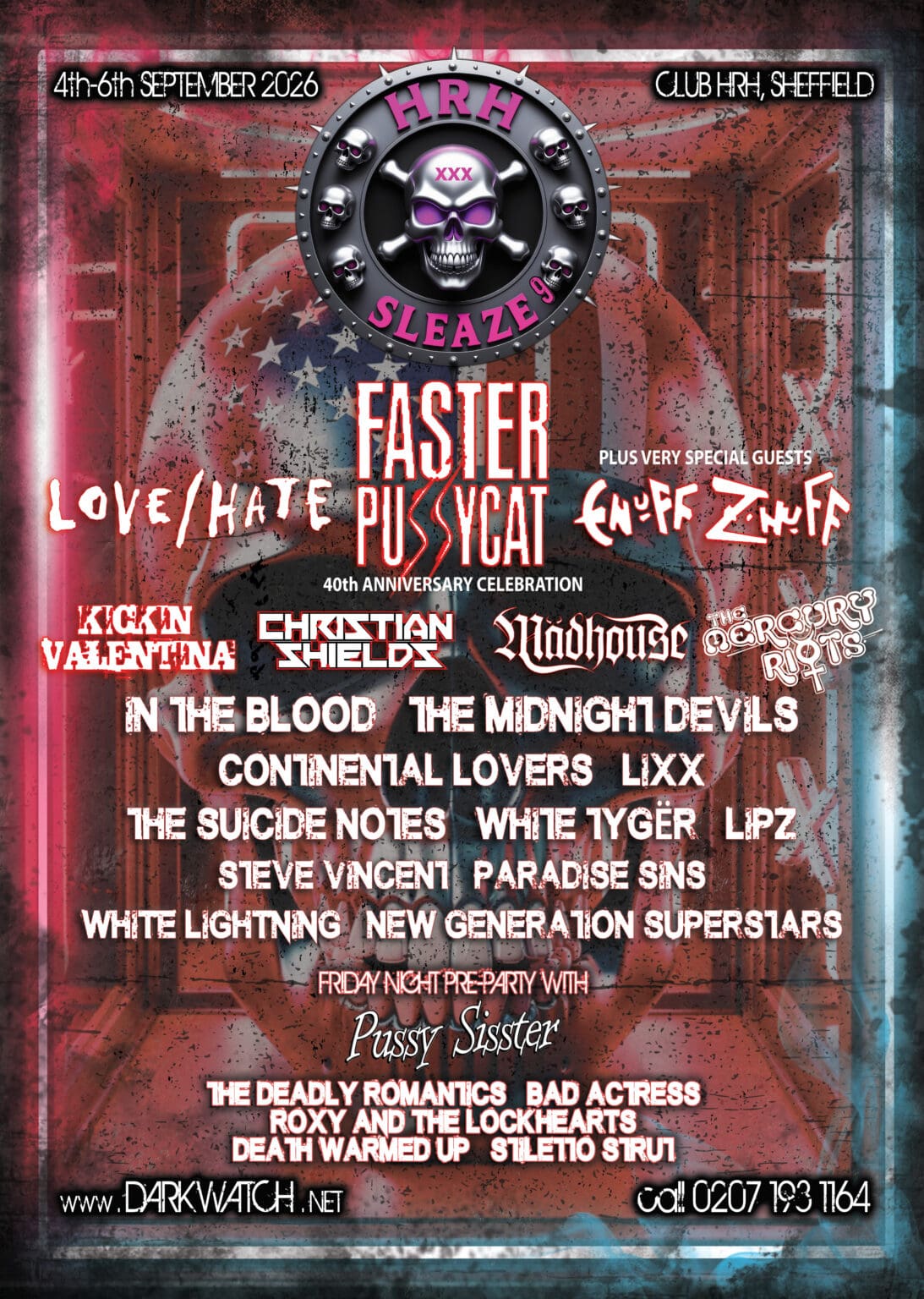 FESTIVALS METAL EN EUROPE - AFFICHE HRH SLEAZE 2026 - AGENDA METAL WTR MAG