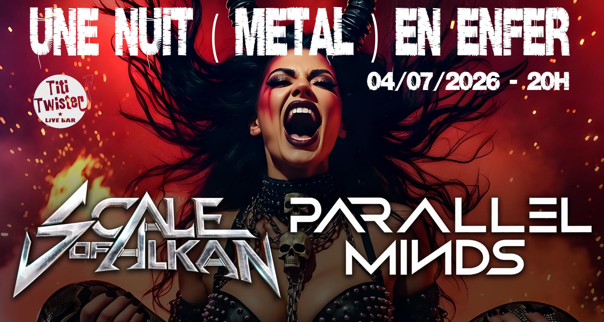 CONCERTS AURA : Juillet 2026 - Affiche SCALE OF ALKAN + PARALLEL MINDS au TITI TWISTER - Agenda WTR MAG