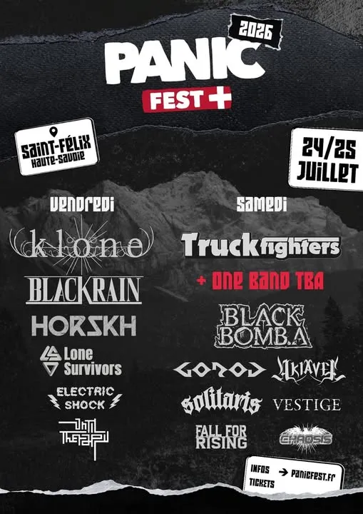 FESTIVALS METAL EN FRANCE - AFFICHE PANIC FEST 2026 - AGENDA METAL WTR MAG