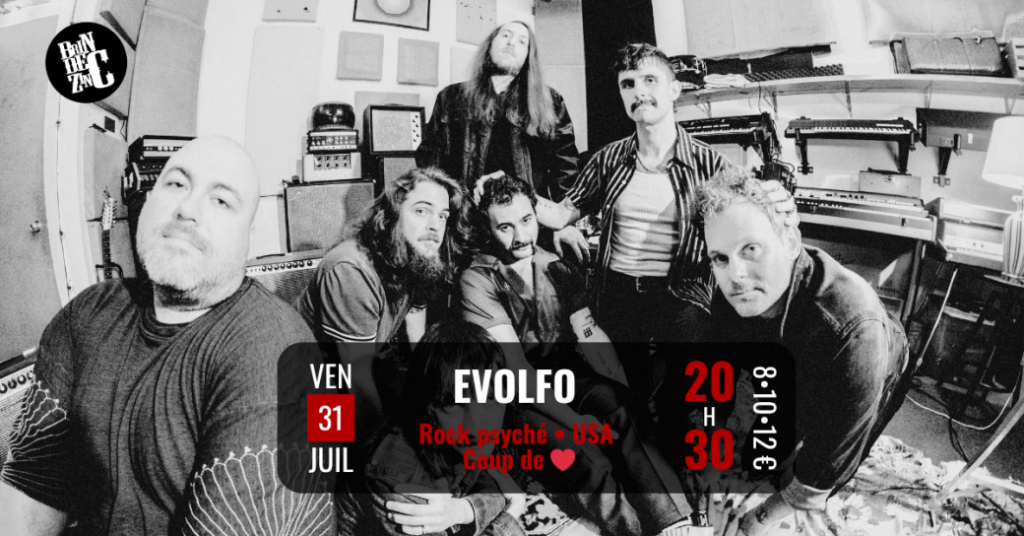 CONCERTS AURA : Juillet 2026 - Affiche EVOLFO au Brin de Zinc - Agenda WTR MAG