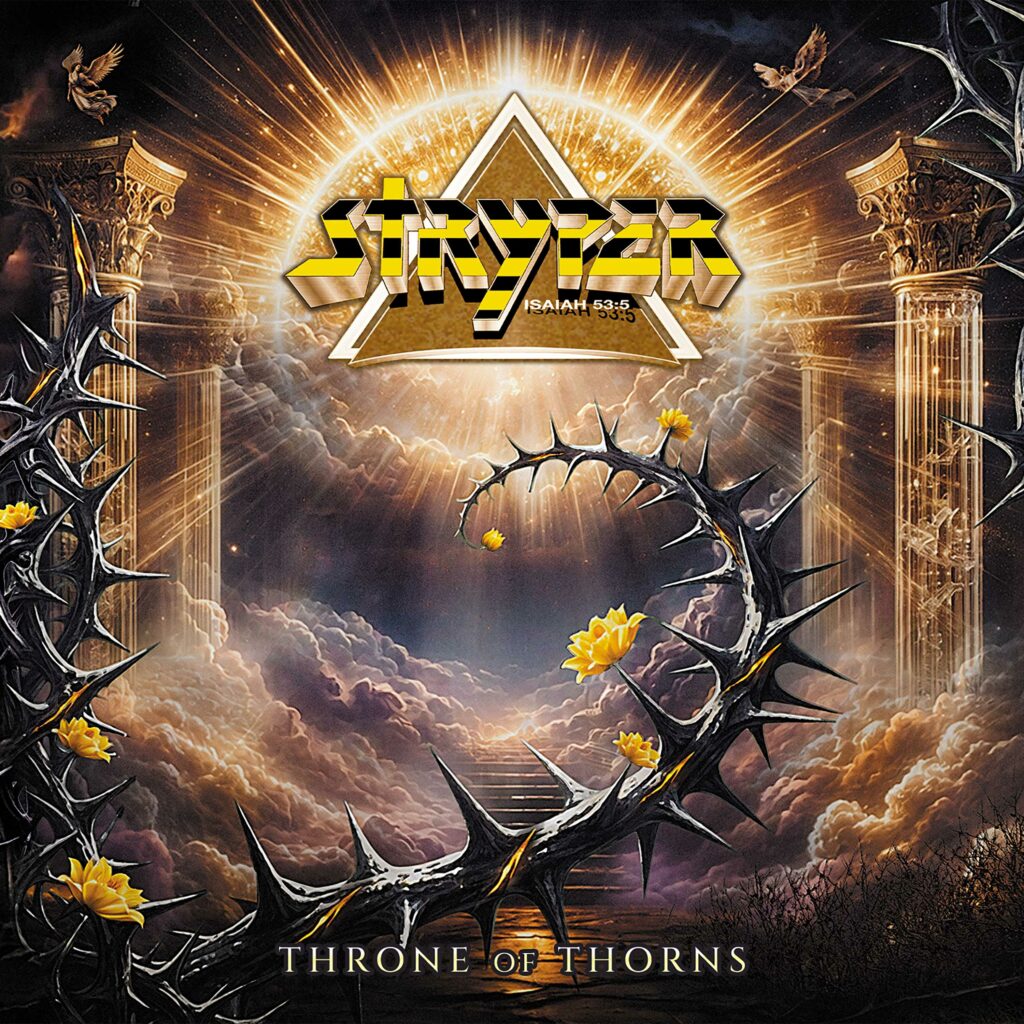 Pochette de l'album de STRYPER, Throne of Thorns, sorti en septembre 2026 chez Frontiers Music. Chronique WTR MAG