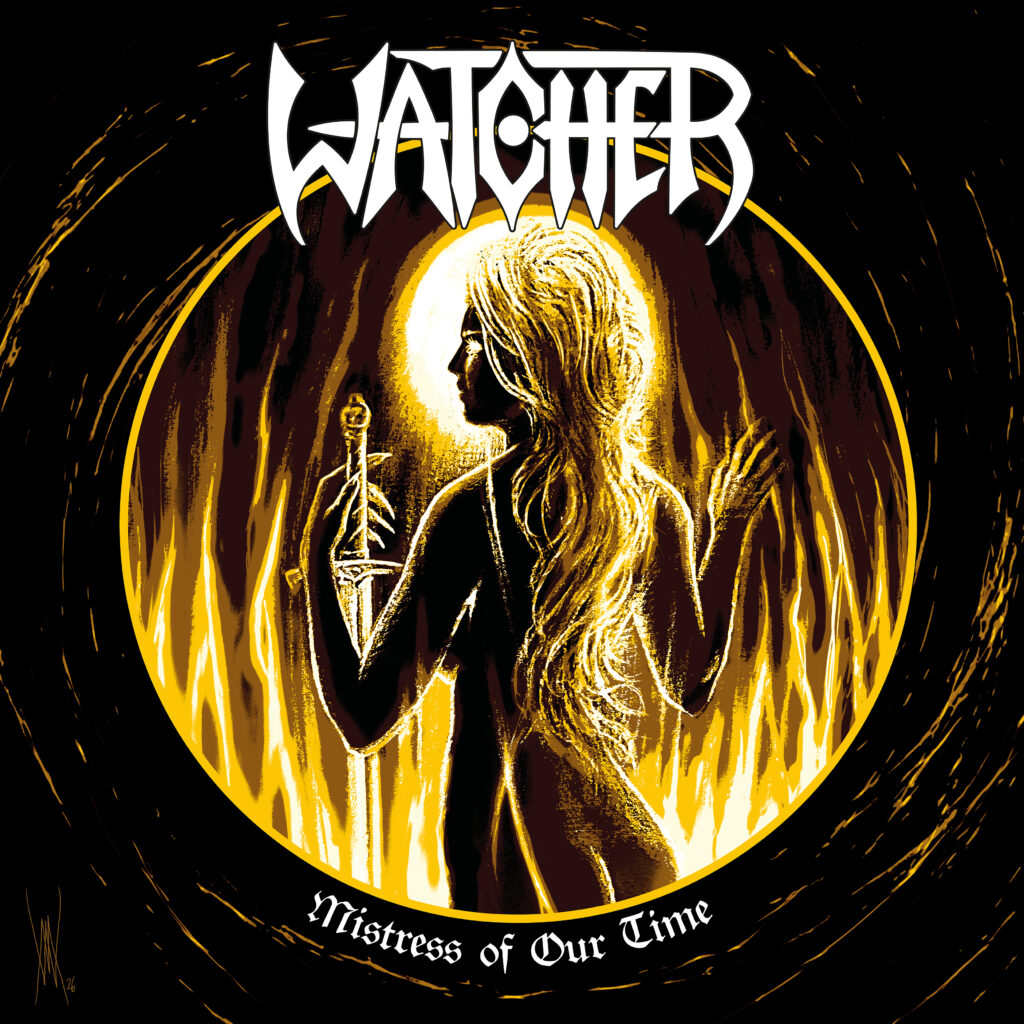 Pochette de l'album de WATCHER, Mistress of our Time, sorti en septembre 2026 chez Dying Victims Productions. Chronique WTR MAG