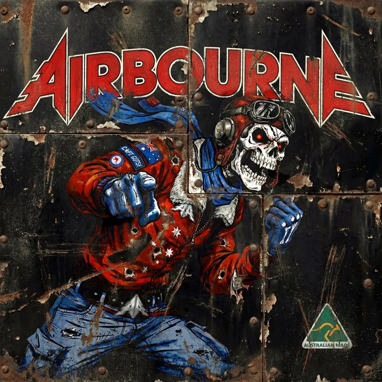 Pochette de l'album de AIRBOURNE, Airbourne  sorti en septembre 2026 chez Spinefarm Records. Chronique WTR MAG